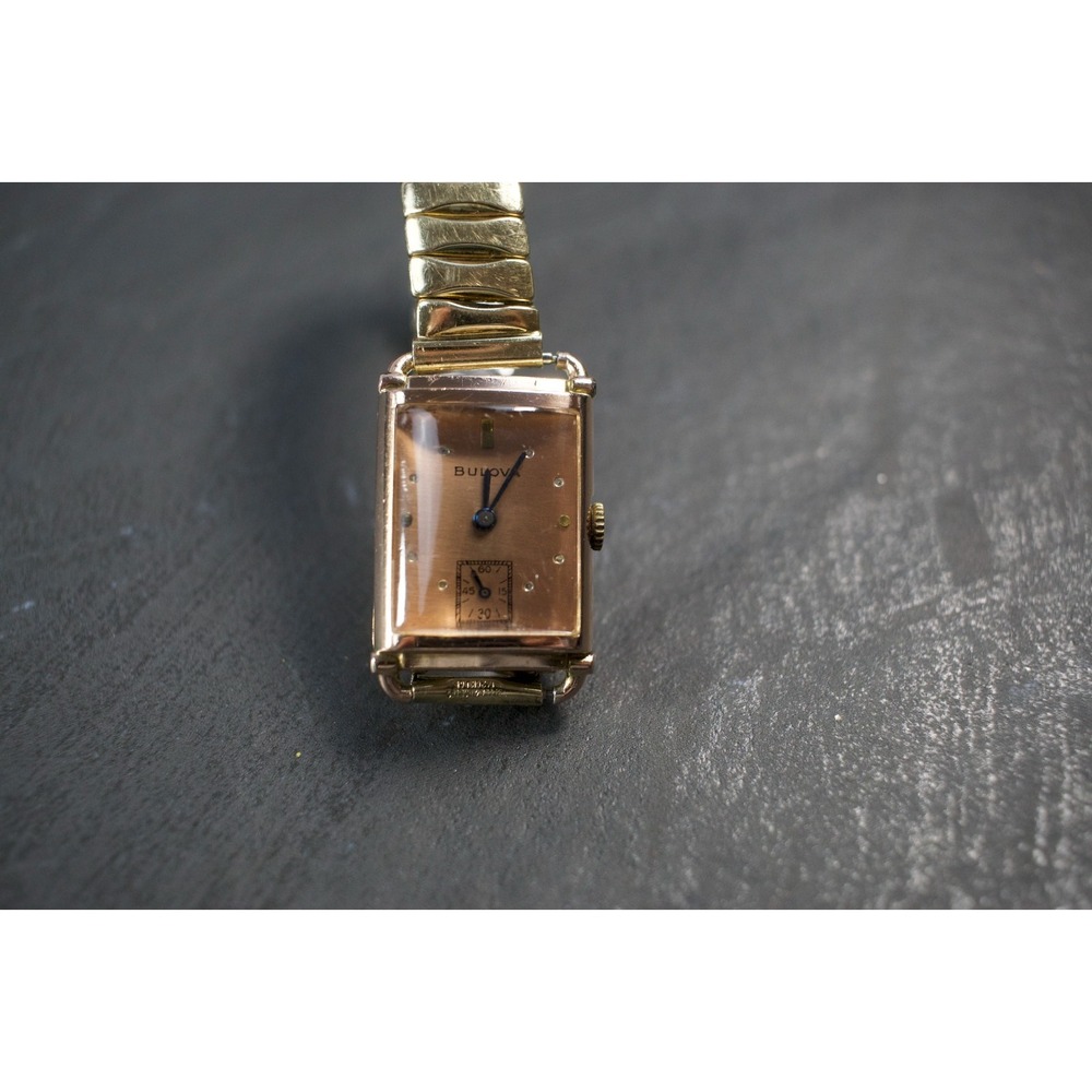 Vintage Bulova Ladies Watch 14k Rose Gold Filled Art Deco Cocktail Watch (Runs)